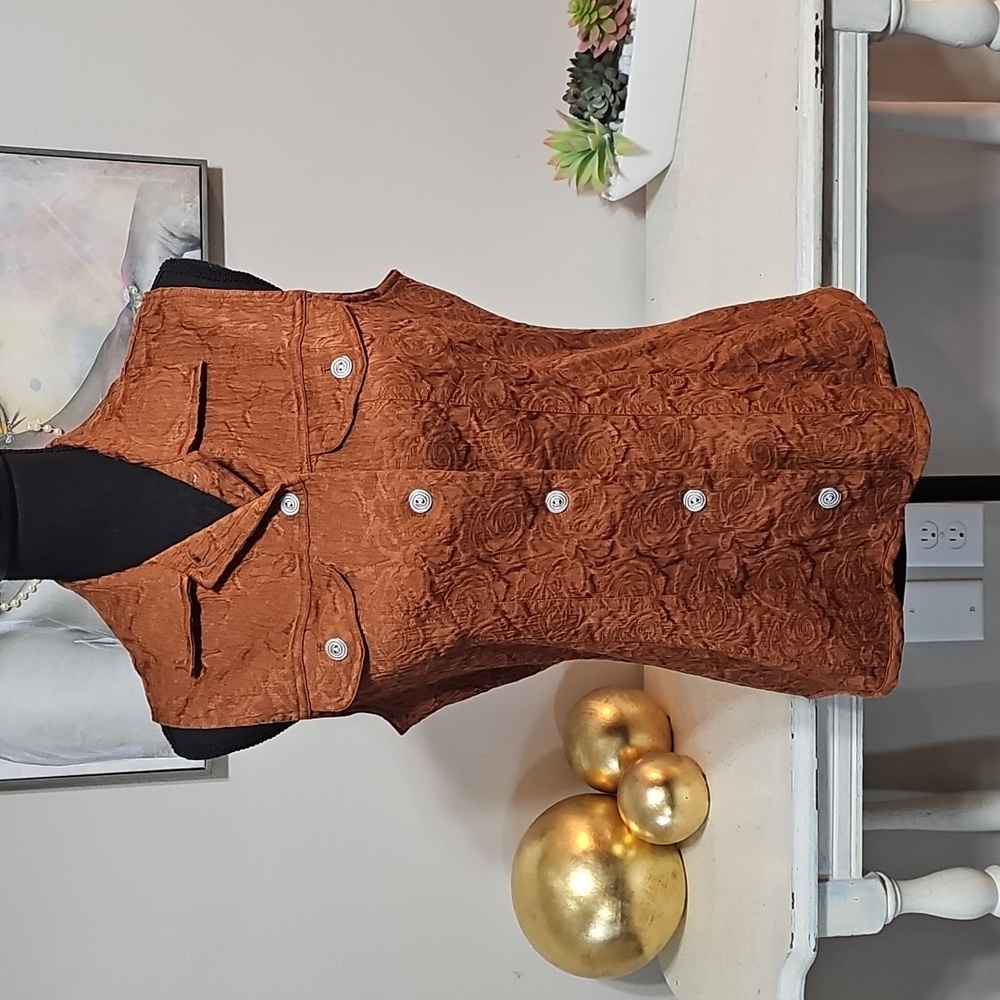 🍂 Chico's Sienna Blosson Textured Sleeveless Vest Size 0 (Small)
